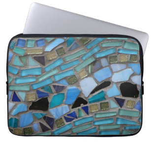 Blaumeer-Glas-Mosaik Laptopschutzhülle