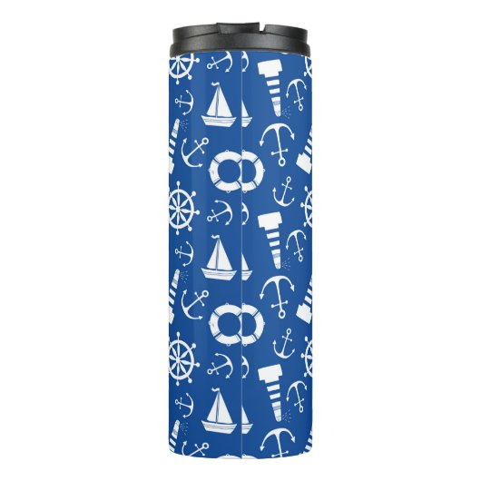 Blaumeermuster Thermosbecher (Rückseite)