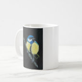 Blaumeise auf Ast Kunst-Mokkatasse Kaffeetasse (Vorderseite Links)