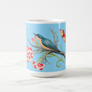 Blaumeise auf Nelken Kaffeetasse