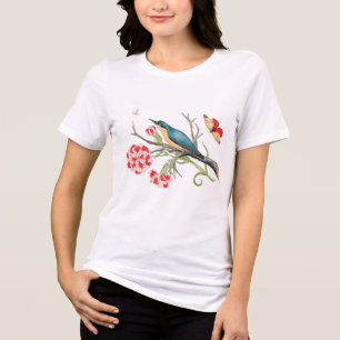 Blaumeise auf Nelken Tri-Blend Shirt