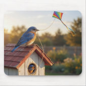 Blaumeise fliegt einen Drachen Mousepad (Vorne)