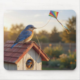 Blaumeise fliegt einen Drachen Mousepad