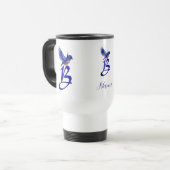 Blaumeise-Monogramm Anfangsbuchstabe B Elegant Per Reisebecher (Vorderseite Links)