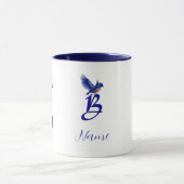Blaumeise-Monogramm Anfangsbuchstabe B Elegant Per Tasse (Zentrum)