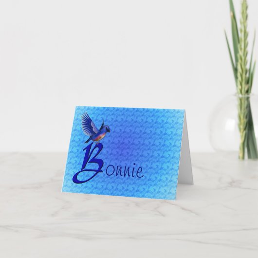 Blaumeise-Monogramm Anfangsbuchstabe B Personalisi (Vorderseite)