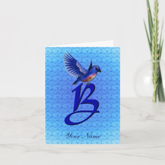Blaumeise-Monogramm Anfangsbuchstabe B Personalisi (Vorderseite)