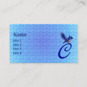 Blaumeise-Monogramm Anfangsbuchstabe C Elegant Visitenkarte (Vorderseite)