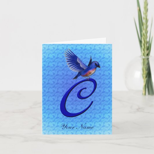 Blaumeise-Monogramm Anfangsbuchstabe C Personalisi (Vorderseite)