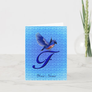 Blaumeise-Monogramm Anfangsbuchstabe F Personalisi