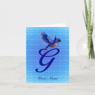 Blaumeise-Monogramm Anfangsbuchstabe G Personalisi