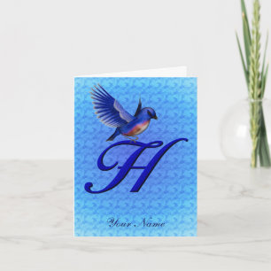 Blaumeise-Monogramm Anfangsbuchstabe H Personalisi