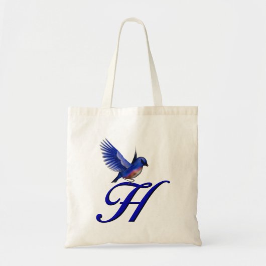 Blaumeise-Monogramm Anfangsbuchstabe H Tragetasche (Vorne)