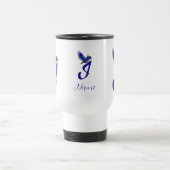 Blaumeise-Monogramm Anfangsbuchstabe I Elegant Per Reisebecher (Mittel)