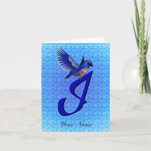 Blaumeise-Monogramm Anfangsbuchstabe I Personalisi (Vorderseite)