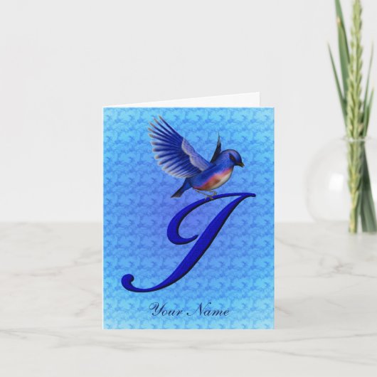 Blaumeise Monogramm Anfangsbuchstabe J Personalisi (Vorderseite)