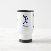 Blaumeise-Monogramm Anfangsbuchstabe K Elegant Per Reisebecher (Mittel)