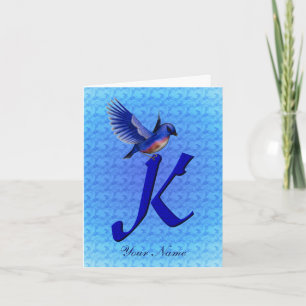 Blaumeise-Monogramm Anfangsbuchstabe K Personalisi