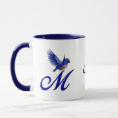 Blaumeise Monogramm Anfangsbuchstabe M Elegant Per Tasse (Links)
