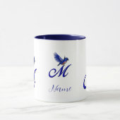 Blaumeise Monogramm Anfangsbuchstabe M Elegant Per Tasse (Zentrum)