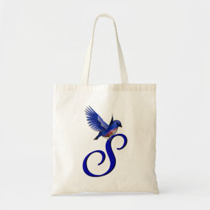 Blaumeise-Monogramm Anfangsbuchstabe S Tragetasche
