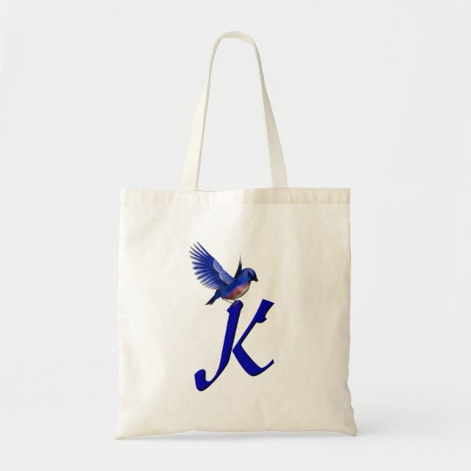 Blaumeise-Monogramm-Initial K Tragetasche (Vorne)