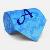 Blaumeise-Monogramm Initiale A Krawatte (Gerollt)