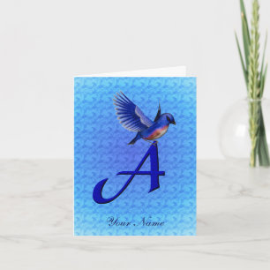 Blaumeise-Monogramm Initiale A Personalisiert