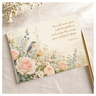 Blaumeise & Rosen Psalm 91,4 Karte