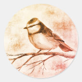 Blaumeise Runder Aufkleber (Vorderseite)