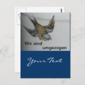 Blaumeise-umzug-postkarte Postkarte (Vorne/Hinten)