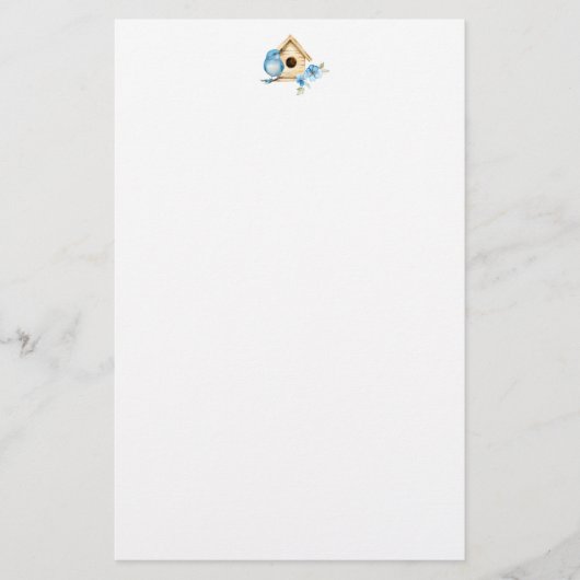 Blaumeise und Vogelhaus Briefpapier (Vorderseite)