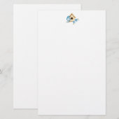 Blaumeise und Vogelhaus Briefpapier (Vorne/Hinten)