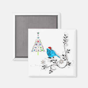 Blaumeise & Weihnachtsbaum Magnet