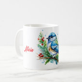 Blaumeise zu Weihnachten Kaffeetasse (Vorderseite Links)