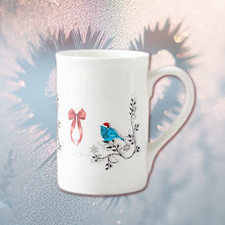 Blaumeise zu Weihnachten Porzellantasse