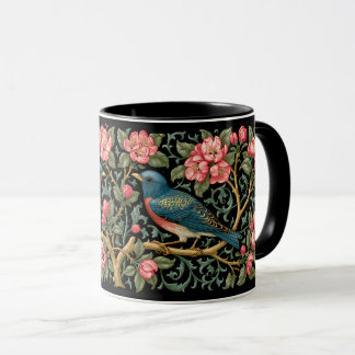 Blaumeisen Blumige William Morris Stil Malerei Kun Tasse
