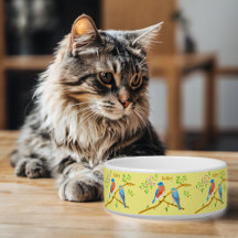 Blaumeisen-Katze- oder Hunde-Schüssel Gelb