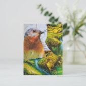 Blaumeisen-Wald-Karten-Collage Postkarte (Stehend Vorderseite)