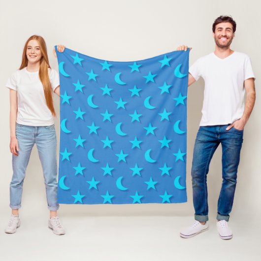 Blaumonde und Sternmuster Fleecedecke (Beispiel)