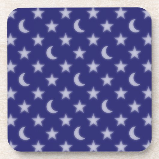 Blaumonde und Sternmuster Getränkeuntersetzer (Vorderseite)