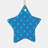 Blaumonde und Sternmuster Keramik Ornament (Rechts)