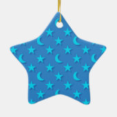 Blaumonde und Sternmuster Keramik Ornament (Hinten)