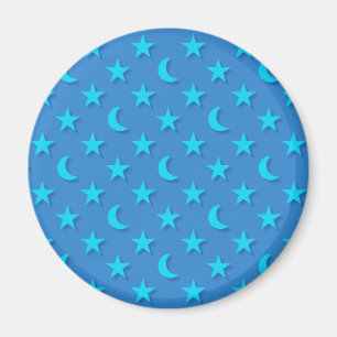 Blaumonde und Sternmuster Magnet
