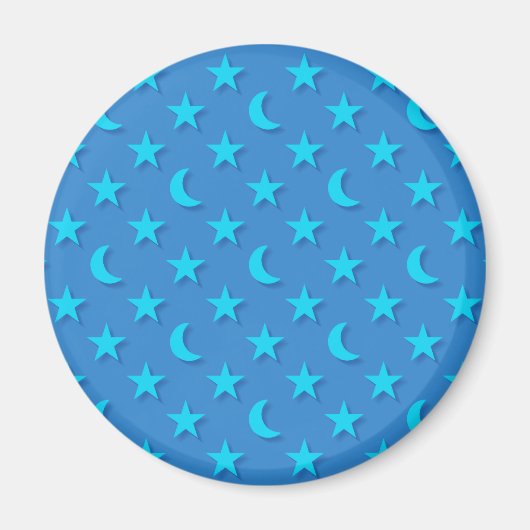Blaumonde und Sternmuster Magnet (Vorne)