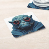 Blaumonster Rechteckiger Pappuntersetzer (angewinkelt)