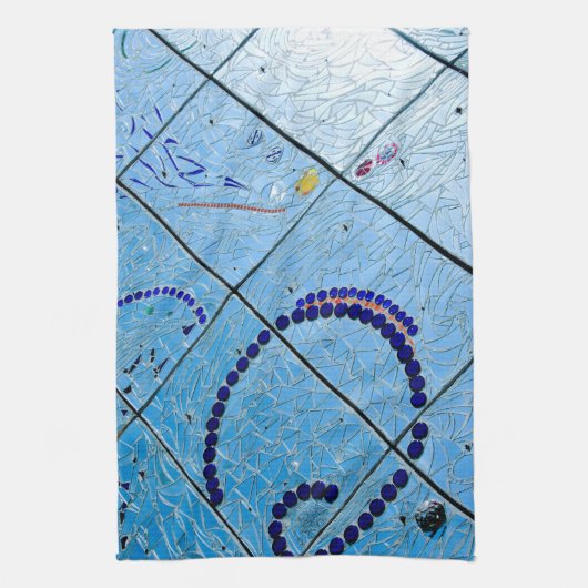 Blaumosaik Geschirrtuch (Vertikal)