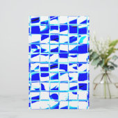 Blaumosaikfliese Briefpapier (Stehend Vorderseite)