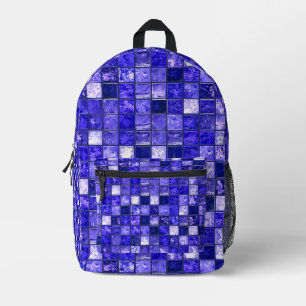 Blaumosaikmuster Bedruckter Rucksack
