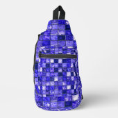 Blaumosaikmuster Crossbody Bag (Vorderseite)